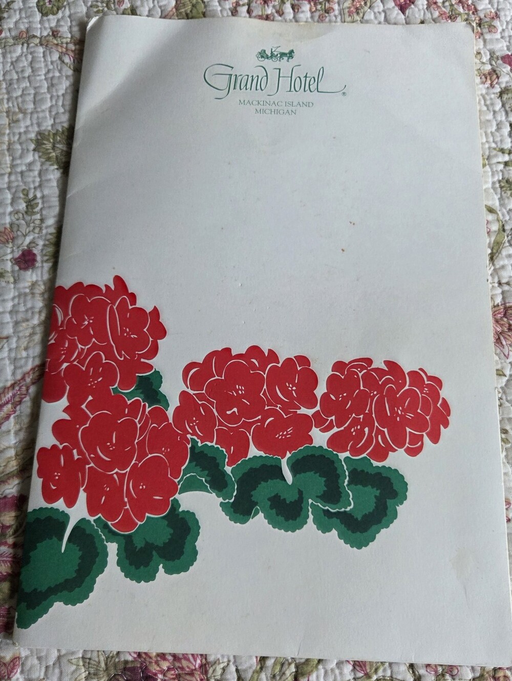 Mackinac Island Floral Red and Green Decorative Print